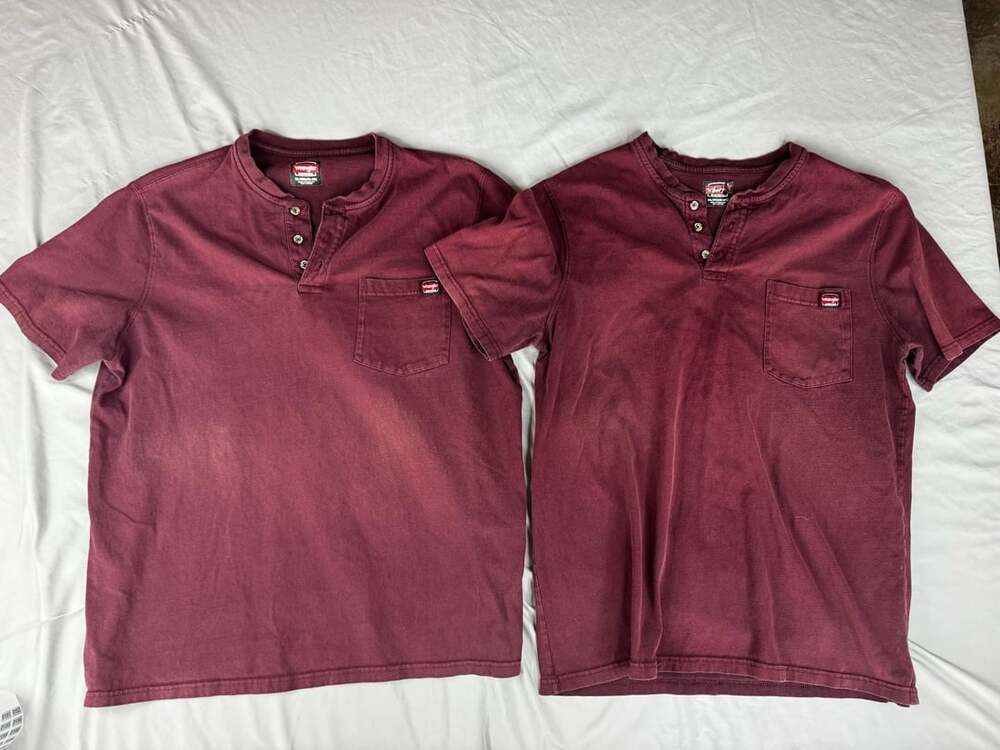 Wrangler Workwear Men's Red Short Sleeve Pocket Henley Shirt XL